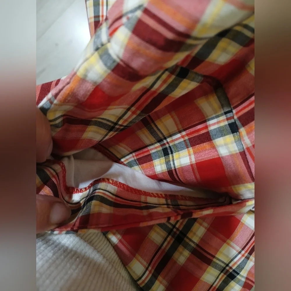 Jones New York Red Plaid‎ Women Shorts Size 14 Modern
